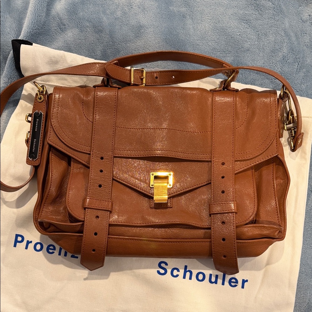 Proenza Schouler Tan Leather Messenger Bag- PS1 Medium